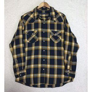Pashartuk Long Sleeve Pearl Snap Flannel Shirt Men's Size Large EUC